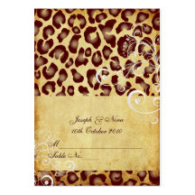 PixDezines Vintage Leopard place cards, chubby Business Card