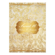 PixDezines vintage sweet 16/princess/damask Personalized Invites