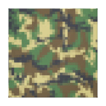 Pixel Camouflage Stretched Canvas Print