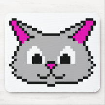 Pixel Cat Head Mouse Pads