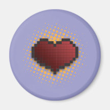 Pixel Heart Refrigerator Magnets