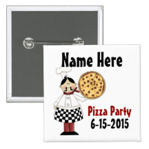 Pizza Birthday Party Button