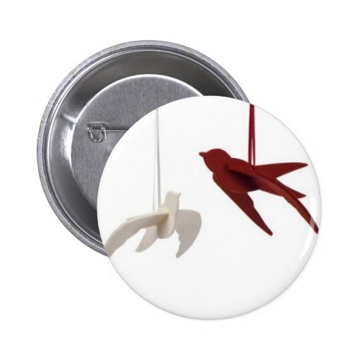 pkhs_birds_white_red_LRG Pinback Button