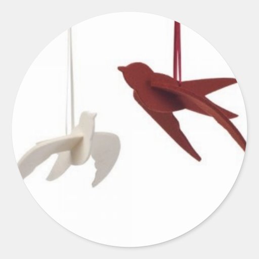 pkhs_birds_white_red_LRG Stickers