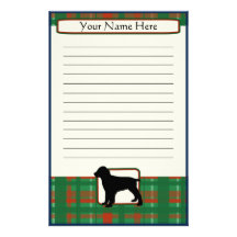 Plaid Christmas English Springer Stationery