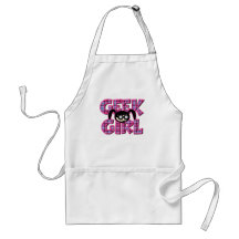 Plaid Geek Girl with Graphic Apron