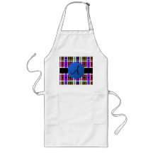 Plaid monogram apron