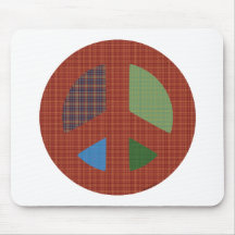 Plaid Peace Symbol Mouse Pads