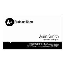 Plain Black Dot Interiors Business Card