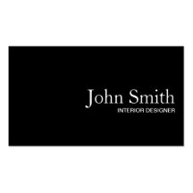 Plain Black QR Code Interiors Business Card