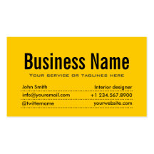 Plain Black & Yellow Interiors Business Card