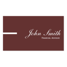 Plain Brown Financial Advisor Business Card