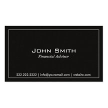 Plain Dark Financial Advisor Business Card