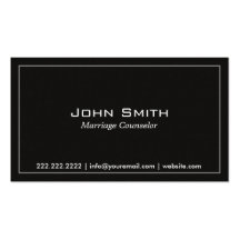 Plain Dark Marriage Counseling Business Card