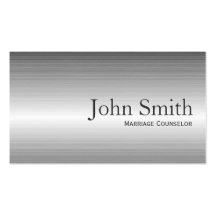 Plain Metal Marriage Counseling Business Card
