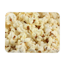 Plain popcorn close up. magnets