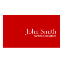 Plain Red Marriage Counseling Business Card