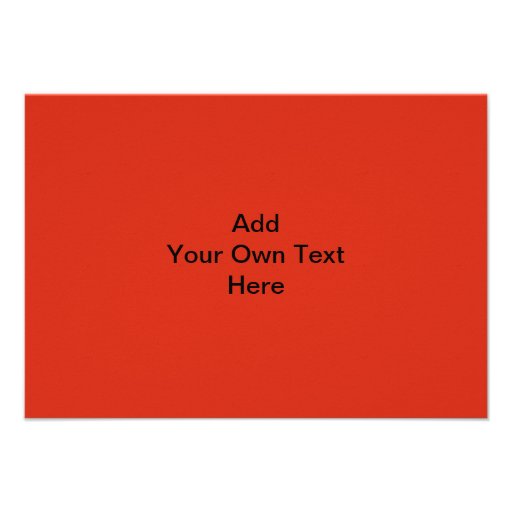 Plain Red with Black Text. Custom Personalised Invite