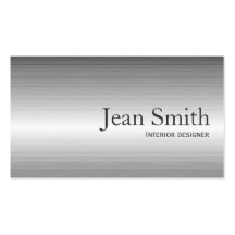 Plain Steel Metal Interiors Business Card