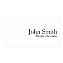 Plain White Marriage Counseling Business Card