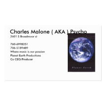 planet earth, Charles Malone ( AKA ) Psycho, 26... Business Card Templates
