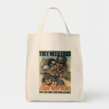 Plant Beans World War 2 Canvas Bags