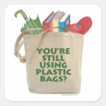 Plastic Bags Square Stickers