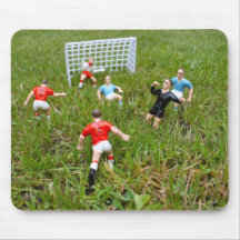 Plastic Football Players on the Grass Mouse Pad