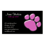 Plastic Paw Pink, Black Business Card Template