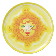 Plate abstract sun