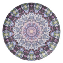 PLATE - Decorative pattern in Blues and Mauves