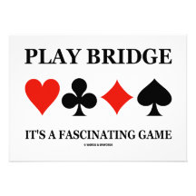 Play Bridge It's A Fascinating Game (Card Suits) Invites