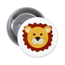 Playful Lion Pinback Button