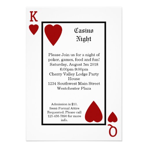 Playing Card King/Queen Personalised Invitations