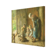 Playing Jacks on the Doorstep Gallery Wrapped Canvas