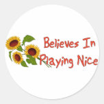 Plays Nice Round Sticker