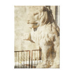 Plaza Lion Stretched Canvas Prints
