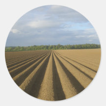 ploughed field round sticker