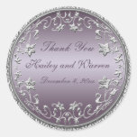 Plum and Pewter 3" Diameter Round Sticker