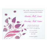 Plum Berry & Grey Swirl Flowers Wedding Invites