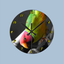 Plum Headed Parakeet Clock wall clocks
