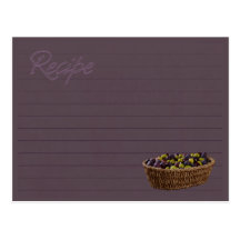 plum purple recipe card postcard
