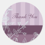 Plum Stripes Thank You Envelope Seals Round Stickers