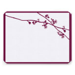 Plum Wild Flower Branches Wedding RSVP Custom Invitation