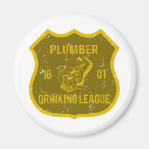 Plumber Drinking League Fridge Magnets