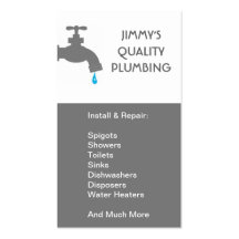 Plumber Plumbing Installation Service Repair Business Card Template