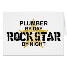 Plumber Rock Star by Night Greeting Card