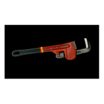 Plumbing business cards plumbers wrench art