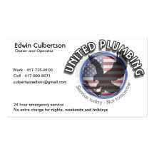 Plumbing cards business cards