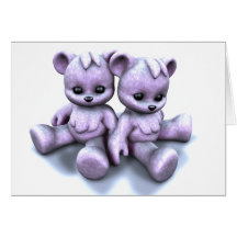 Plushie Purple Bears Greeting Card